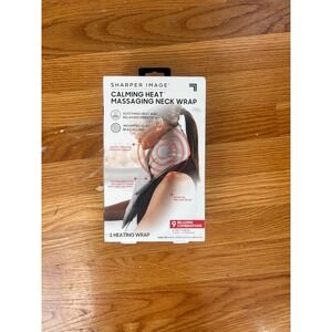 Sharper Image Calming Heat Massaging Neck Wrap Weighted Clay Beads Grey CWT66004